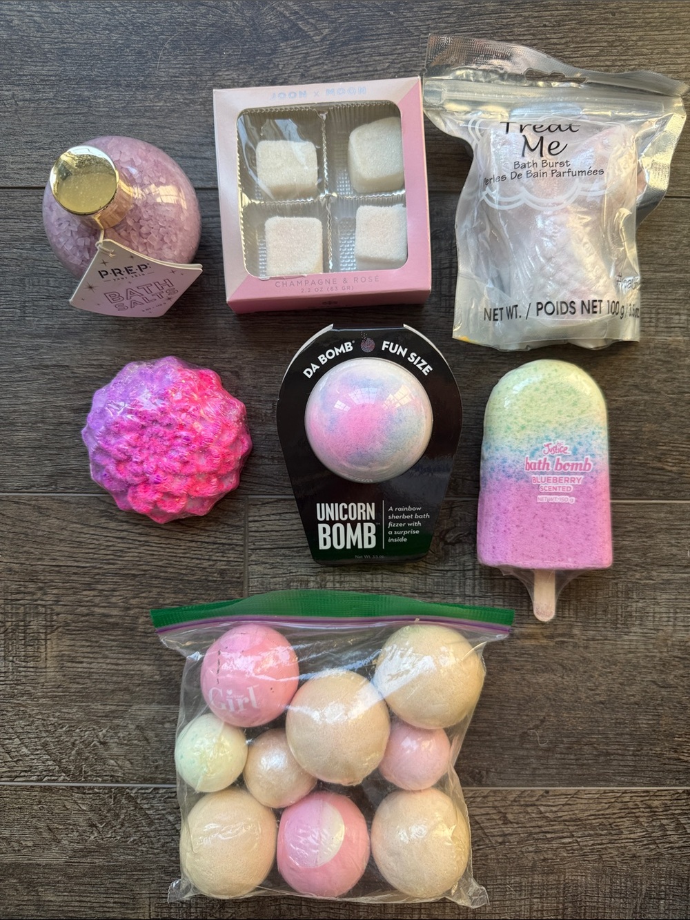 Bath Bombs, Salts, and exfoliating sugar cubes…brand new, never opened